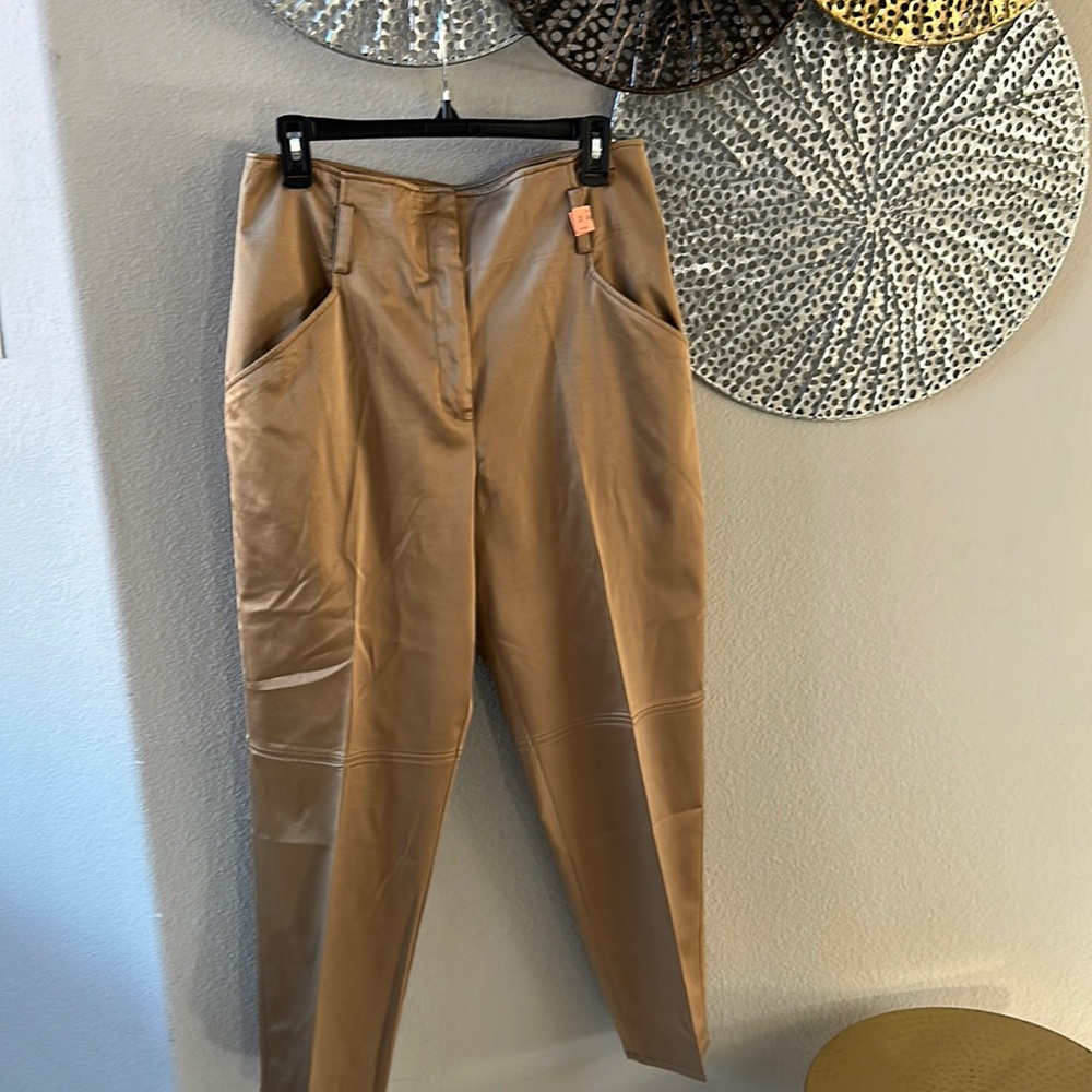 Tan Satin Trousers